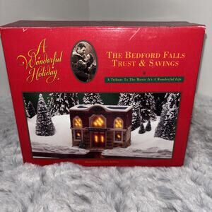 It's A Wonderful Life Village - THE BEDFORD FALLS Trust And Savings Illuminated